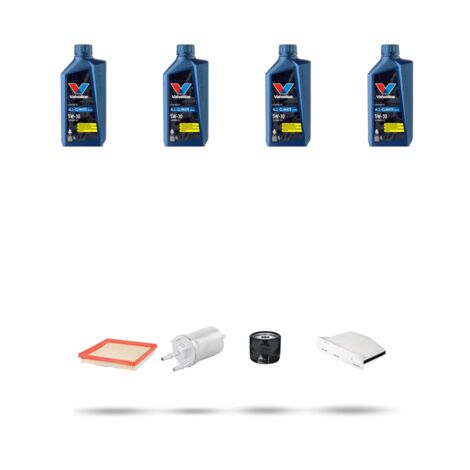 Kit tagliando 4 FILTRI e 4L OLIO compatibile con Skoda YETI (5L) 1.6 MPI 81Kw Dal 2013