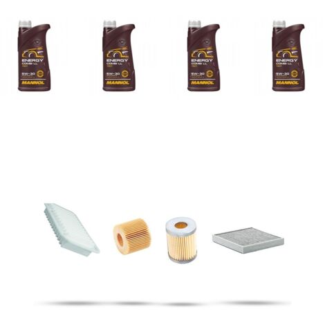 Kit tagliando 4 FILTRI e 4L OLIO compatibile con Subaru Justy IV 1.0 12v Bi-fuel 51kw dal 2008
