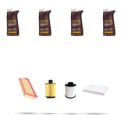 Kit tagliando 4 FILTRI e 4L OLIO compatibile con Suzuki Swift IV 1.3 DDis 55kw dal 2010