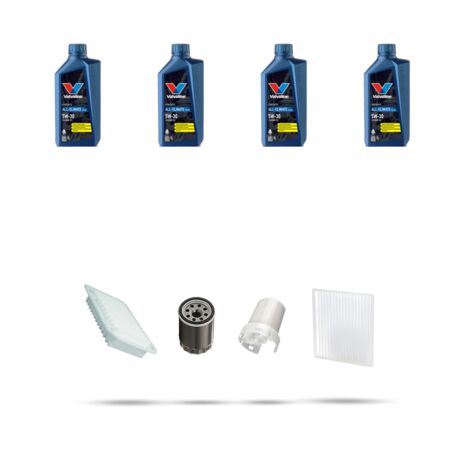 Kit tagliando 4 FILTRI e 4L OLIO compatibile con Toyota Yaris I (p1) 1.0 16v 50kw Dal 1999