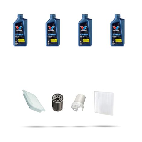 Kit tagliando 4 FILTRI e 4L OLIO compatibile con Toyota Yaris I (p1) 1.3 64kw Dal 2002