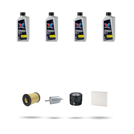 Kit tagliando 4 FILTRI e 4L OLIO compatibile con Volvo C30 1.6 74KW dal 2006 al 2010