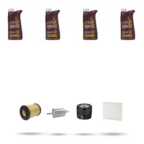 Kit tagliando 4 FILTRI e 4L OLIO compatibile con Volvo C30 1.6 74KW dal 2006 al 2010