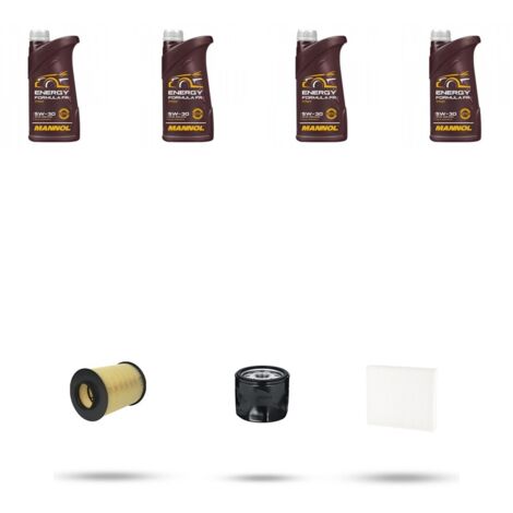 Kit tagliando 4 FILTRI e 4L OLIO compatibile con Volvo S40 II 1.6 74Kw dal 2004 al 2012