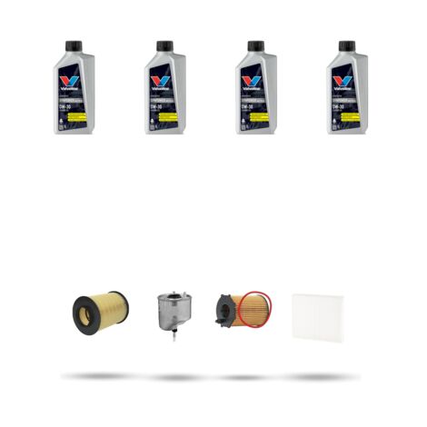 Kit tagliando 4 FILTRI e 4L OLIO compatibile con Volvo S40 II 1.6 D2 84kw dal 2010