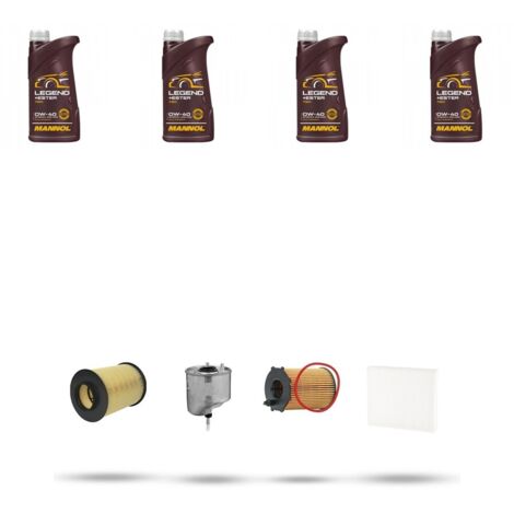 Kit tagliando 4 FILTRI e 4L OLIO compatibile con Volvo S40 II 1.6 D2 84kw dal 2010