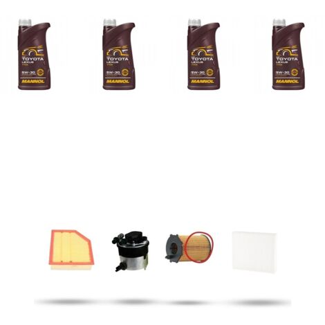 Kit tagliando 4 FILTRI e 4L OLIO compatibile con Volvo S80 II 1.6 D Drive 80Kw dal 2009 al 2011