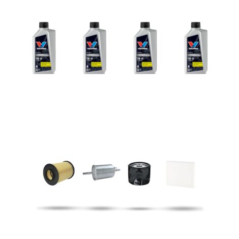 Kit tagliando 4 FILTRI e 4L OLIO compatibile con Volvo V50 1.6 74Kw dal 2004 al 2012