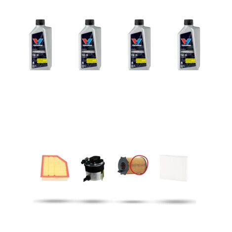 Kit tagliando 4 FILTRI e 4L OLIO compatibile con Volvo V70 III 1.6 D 80kw Dal 2010