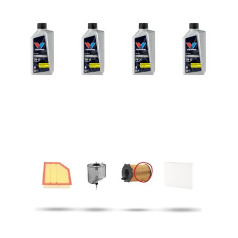 Kit tagliando 4 FILTRI e 4L OLIO compatibile con Volvo V70 III 1.6 D2 84kw Dal 2011