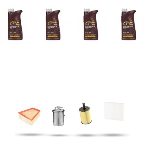 Kit tagliando 4 FILTRI e 4L OLIO compatibile con Vw Fox (5Z1) 1.4 TDI 51kw Dal 2005