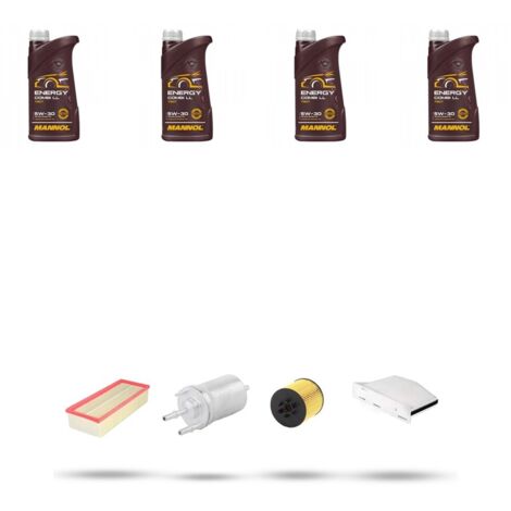 Kit tagliando 4 FILTRI e 4L OLIO compatibile con Vw Golf V (1K1,1K5,AJ5,5M1,521) 1.4 TSI 125kw Dal 2005 Al 2009