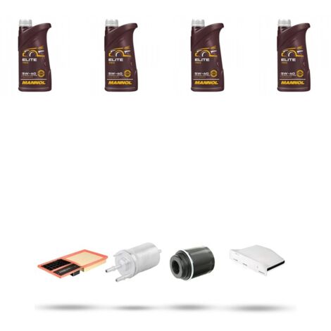 Kit tagliando 4 FILTRI e 4L OLIO compatibile con Vw Jetta IV (162) 1.6 63kw Dal 2013