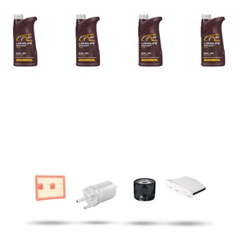 Kit tagliando 4 FILTRI e 4L OLIO compatibile con Vw New Beetle / Cabrio (5C) 1.4 TSI 110kw Dal 2014