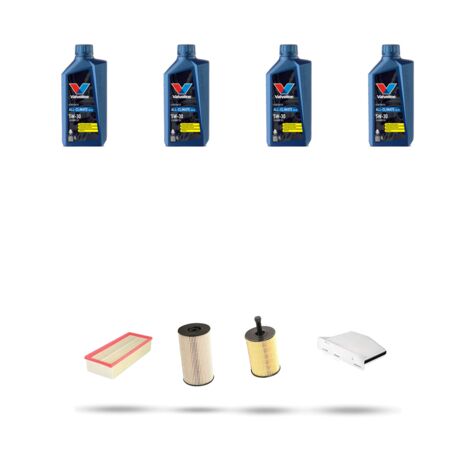 Kit tagliando 4 FILTRI e 4L OLIO compatibile con Vw Passat (3c2,3c5) 2.0 TDI 100kw Dal 2005 al 2011