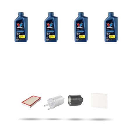 Kit tagliando 4 FILTRI e 4L OLIO compatibile con Vw POLO IV (9N) 1.4 16v 55kw Dal 2001 al 2008