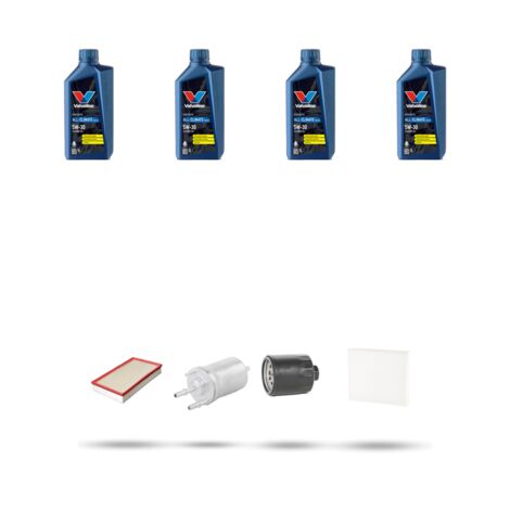 Kit tagliando 4 FILTRI e 4L OLIO compatibile con Vw POLO IV (9N) 1.4 16v 74kw Dal 2002 al 2008