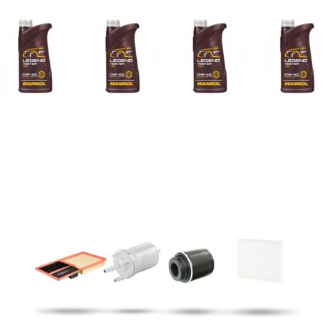 Kit tagliando 4 FILTRI e 4L OLIO compatibile con Vw POLO V (6R,6C) 1.6 60kw Dal 2014