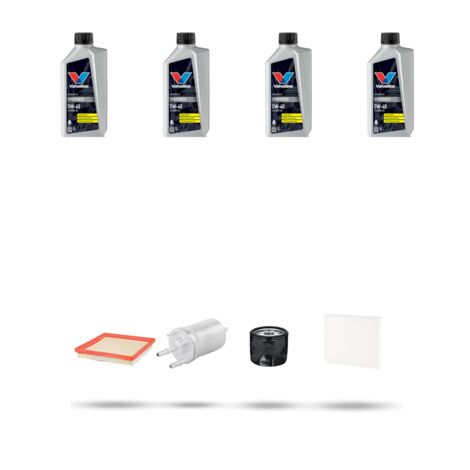 Kit tagliando 4 FILTRI e 4L OLIO compatibile con Vw POLO V (6R,6C) 1.6 81kw Dal 2014