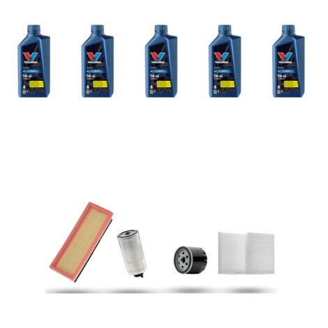 Kit tagliando 4 FILTRI e 5L OLIO compatibile con Alfa Romeo 147 (937) 1.9 Jtd 16v 110kw 2004