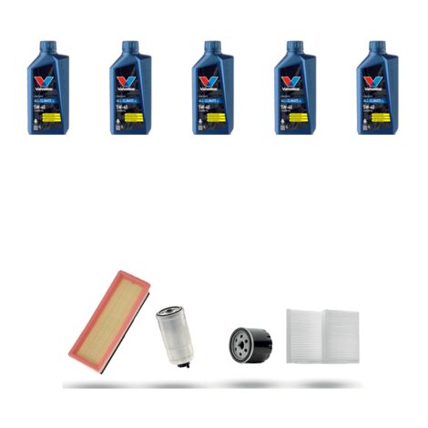 Kit tagliando 4 FILTRI e 5L OLIO compatibile con Alfa Romeo 147 (937) 1.9 Jtd 16v 125kw 2008