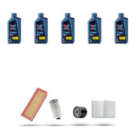 Kit tagliando 4 FILTRI e 5L OLIO compatibile con Alfa Romeo 147 (937) 1.9 Jtd 74kw 2003