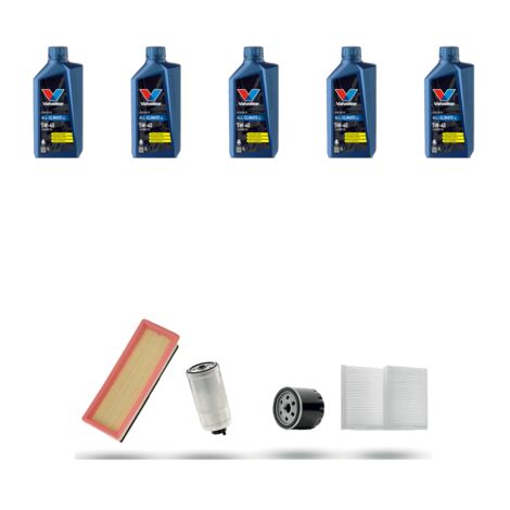 Kit tagliando 4 FILTRI e 5L OLIO compatibile con Alfa Romeo 147 (937) 1.9 Jtd 93kw 2003