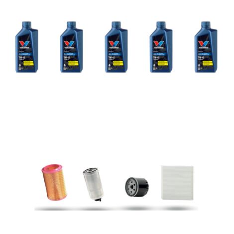 Kit tagliando 4 FILTRI e 5L OLIO compatibile con Alfa Romeo 156 (932) 1.9 jtd 85kw dal 2001-2006