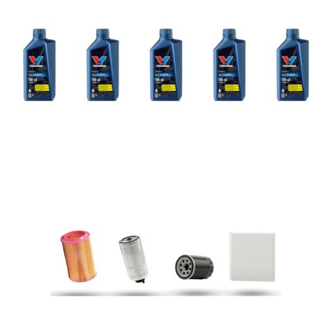 Kit tagliando 4 FILTRI e 5L OLIO compatibile con Alfa Romeo 156 (932) 2.4 JTD 100kw dal 1997-2001