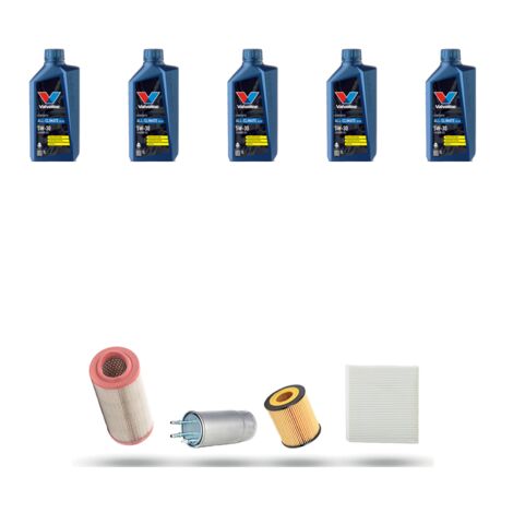 Kit tagliando 4 FILTRI e 5L OLIO compatibile con Alfa Romeo 159 (939) 1.9 jtdm 16v 100kw dal 2005 al 2011
