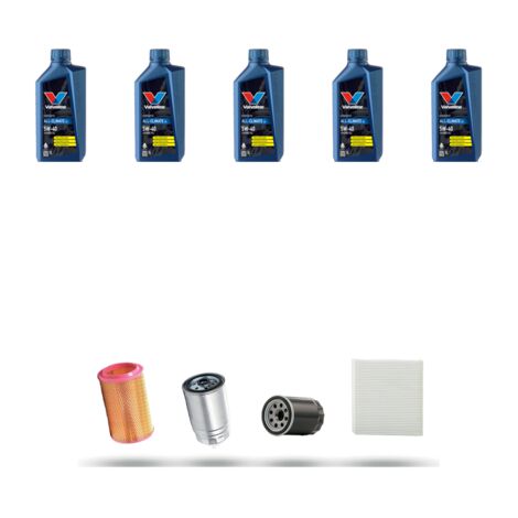 Kit tagliando 4 FILTRI e 5L OLIO compatibile con Alfa Romeo 166 (936) 2.4 jtd 110kw dal 2002 al 2003