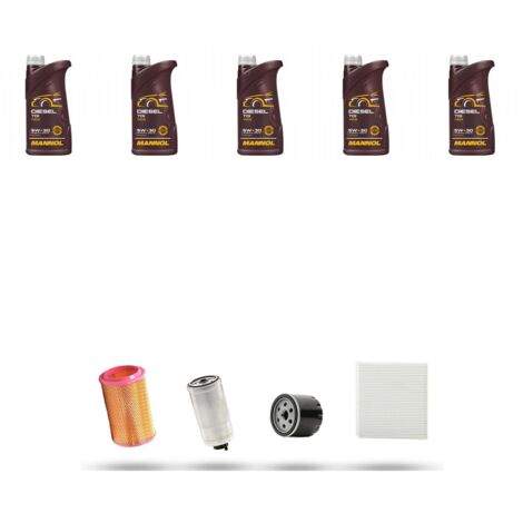Kit tagliando 4 FILTRI e 5L OLIO compatibile con Alfa Romeo 166 (936) 2.4 JTD 20V 129kw dal 2003