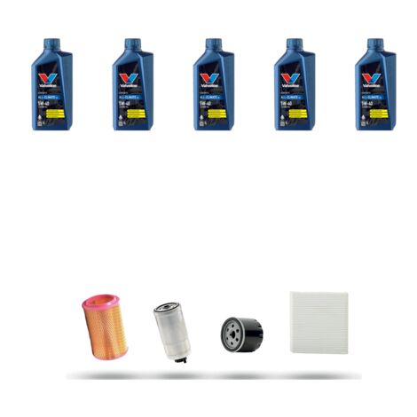 Kit tagliando 4 FILTRI e 5L OLIO compatibile con Alfa Romeo 166 (936) 2.4 JTD 20V 132kw dal 2006 al 2007