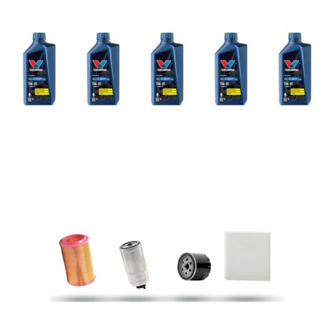 Kit tagliando 4 FILTRI e 5L OLIO compatibile con Alfa Romeo Crosswagon Q4 1.9 JTD 16V 110kw dal 2004 al 2006