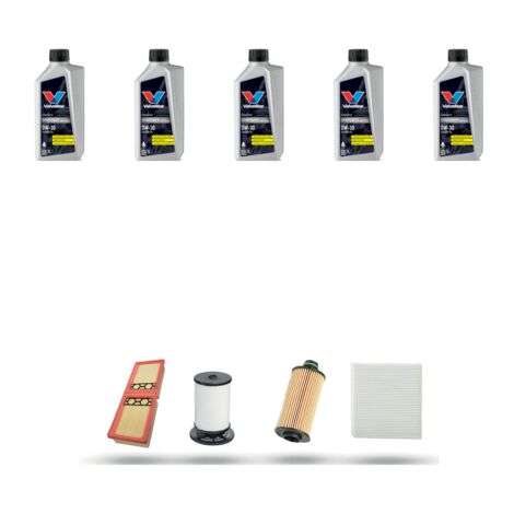 Kit tagliando 4 FILTRI e 5L OLIO compatibile con Alfa Romeo Giulia (952) 2.2 JTDM 16v 100kw dal 2016