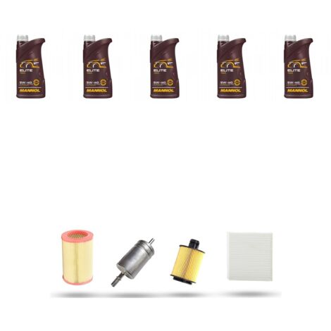 Kit tagliando 4 FILTRI e 5L OLIO compatibile con Alfa Romeo Giulietta (940) 1.8 TbI 16v 173kw dal 2010