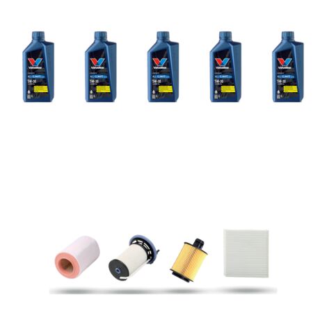 Kit tagliando 4 FILTRI e 5L OLIO compatibile con Alfa Romeo Giulietta (940) 2.0 jtdm 103kw dal 2010