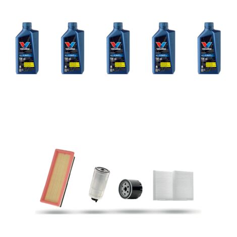 Kit tagliando 4 FILTRI e 5L OLIO compatibile con Alfa Romeo GT 1.9 JTD 16V 125kw dal 2008 al 2010