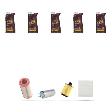 Kit tagliando 4 FILTRI e 5L OLIO compatibile con Alfa Romeo Spider (939) 2.0 jtdm 125kw dal 2009