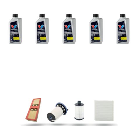 Kit tagliando 4 FILTRI e 5L OLIO compatibile con Alfa Romeo Stelvio (949) 2.2 d 118kw 2016