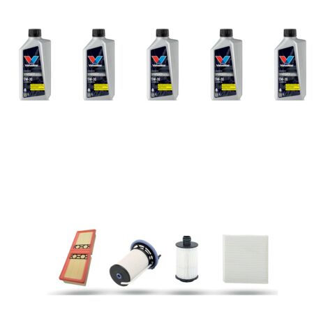 Kit tagliando 4 FILTRI e 5L OLIO compatibile con Alfa Romeo Stelvio (949) 2.2 d 140kw 2016
