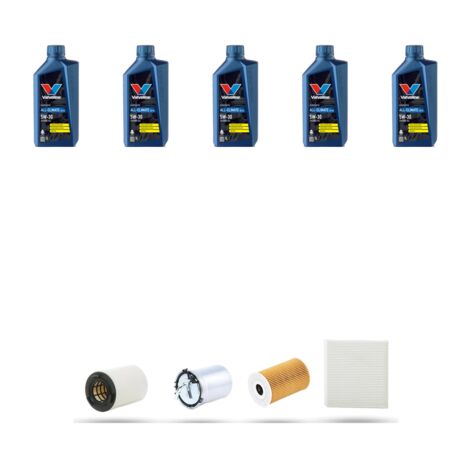 Kit tagliando 4 FILTRI e 5L OLIO compatibile con Audi A1 (8X1,8XK) 1.6 tdi 66kw dal 2010