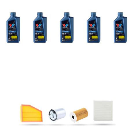 Kit tagliando 4 FILTRI e 5L OLIO compatibile con Audi A1 (8X1,8XK) 2.0 tdi 105kw dal 2011