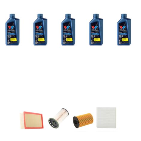 Kit tagliando 4 FILTRI e 5L OLIO compatibile con Audi A3 (8V1,8VK) 1.6 TDI 77kw dal 2012