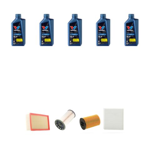 Kit tagliando 4 FILTRI e 5L OLIO compatibile con Audi A3 (8V1,8VK) 2.0 TDI 100kw dal 2013