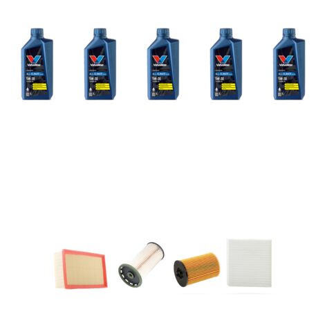 Kit tagliando 4 FILTRI e 5L OLIO compatibile con Audi A3 (8V1,8VK) 2.0 TDI 105kw dal 2012