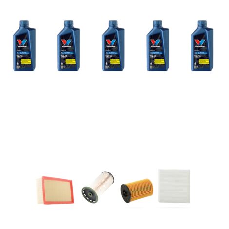 Kit tagliando 4 FILTRI e 5L OLIO compatibile con Audi A3 (8V1,8VK) 2.0 TDI 40 135kw dal 2018