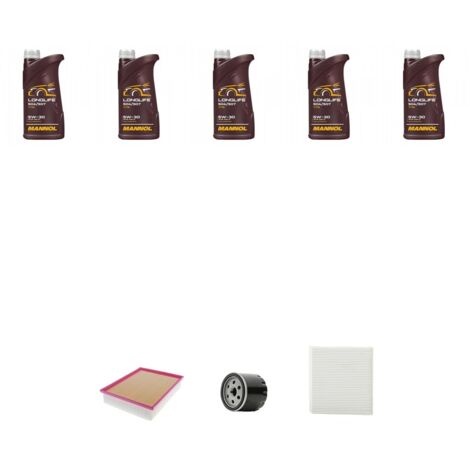 Kit tagliando 4 FILTRI e 5L OLIO compatibile con Audi A3 (8Ya,8YS) 30 G-Tron 96kw dal 2020