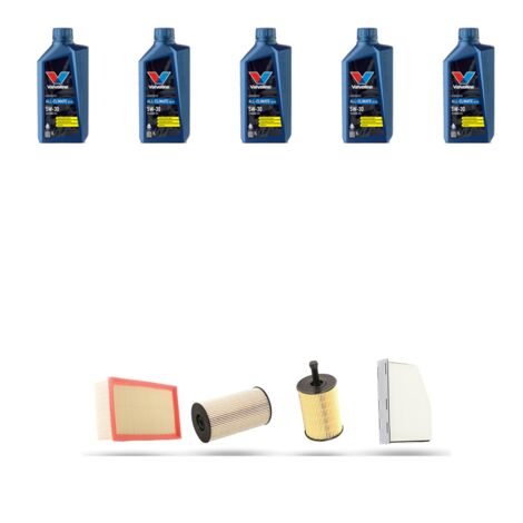 Kit tagliando 4 FILTRI e 5L OLIO compatibile con Audi A3 II (8P1,8PA) 2.0 tdi 125kw dal 2006