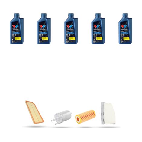 Kit tagliando 4 FILTRI e 5L OLIO compatibile con Audi A3 II (8P1,8PA) 2.0 tfsi (S3) 188kw dal 2007